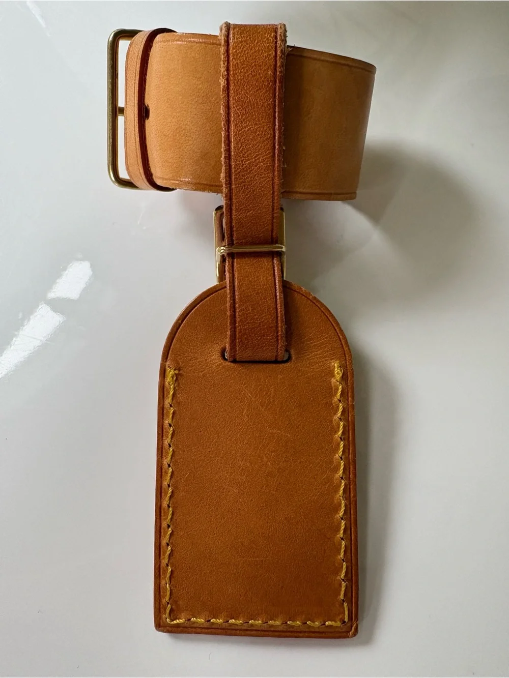 Authentic Louis Vuitton Vachetta Luggage Tag Set EUC